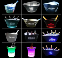 Cuve à boissons en plastique écologique avec lumières LED RVB-Parfait pour les fêtes et les bars, seau à glace LED de 5L