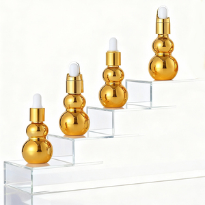 Vente <span class=keywords><strong>en</strong></span> gros de flacons compte-gouttes <span class=keywords><strong>en</strong></span> forme de <span class=keywords><strong>gourde</strong></span> vides et uniques de 10 ml, 20 ml, 30 ml, 50 ml, 100 ml, dorés, pour sérum cosmétique et huile essentielle - Product Image 2
