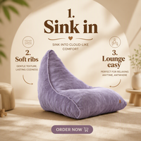 Fauteuil de lecture confortable en tissu moelleux compressé avec poignée pour adultes et enfants, idéal pour chambre et balcon