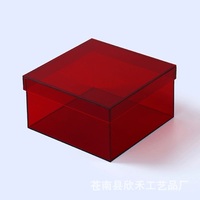 Boîte en acrylique rouge Boîte de rangement en acrylique rouge transparente personnalisée Boîte en acrylique de couleur rouge Vitrine Plateau en lucite rouge
