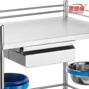 Carrito de Hospital Yuekang de Acero Inoxidable de 2 Niveles con Cajón para Entrega de Medicamentos - Product Image 1