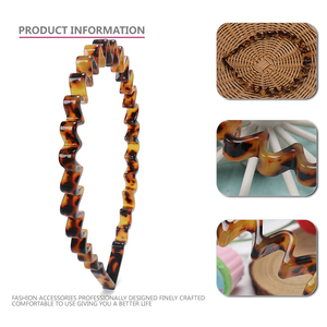 Fashion <strong>Wavy</strong> Unisex <strong>Headband</strong> Popular Tortoiseshell Color Acetate Men Women's <strong>Headband</strong> Sports <strong>Headbands</strong> - Product Image 2
