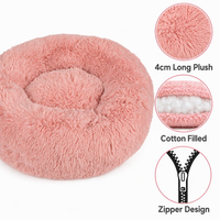Coussin rond en peluche pour chien et chat, nid pour animaux de compagnie, matelas épais pour animaux, tapis pour chien et chat pour l'automne et l'hiver