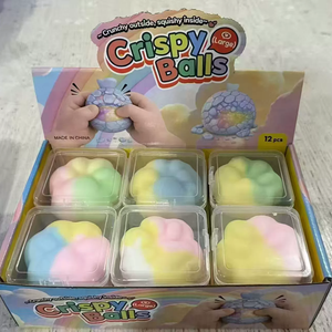 Crispy Balls <b>Large</b> Pastel Squeeze Toy Set For Sensory Play Stress Relief And Cute <b>Gift</b> Shop Display In 12 Piece <b>Box</b> Pack - Product Image 2