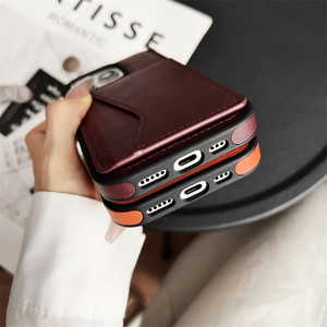 Porta magneti di lusso porta Slot per telefono in pelle PU custodie per <span class=keywords><strong>iPhone</strong></span> 13 12 <span class=keywords><strong>11</strong></span> 16ProMax 14 15Plus antiurto Flip Stand <span class=keywords><strong>Cover</strong></span> <span class=keywords><strong>portafoglio</strong></span> - Product Image 5