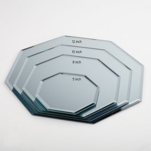 Miroir mural décoratif de salle de bain sans cadre en verre biseauté, formes variées : rectangulaire, arche, ovale, carré, hexagone, plat - Product Image 1