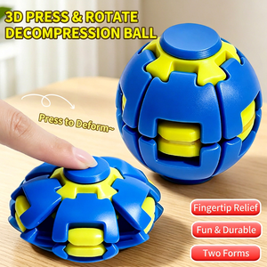 Juguete Giratorio Antiestrés, Bola de Plástico para Escritorio, para Niños y Adultos, Unisex, Opciones de Color Azul, Amarillo, Verde y Rojo - Product Image 2