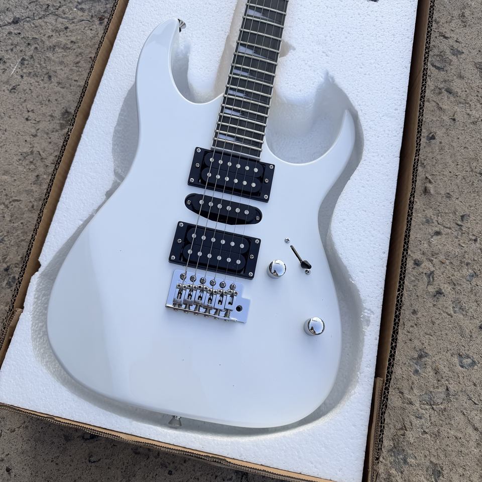 String Instruments Hd White Solid Body Electric Guitar Basswood Body 6 String HSH Pickup ...