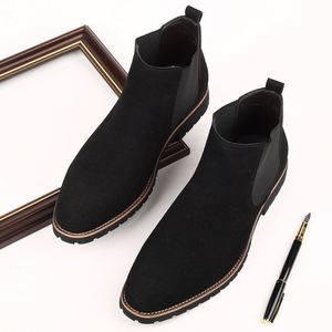 Bottes tendance pour hommes, taille 39-48, bottes hautes à la mode, bottes en cuir noires, toutes occasions, chaussures pour hommes - Product Image 2