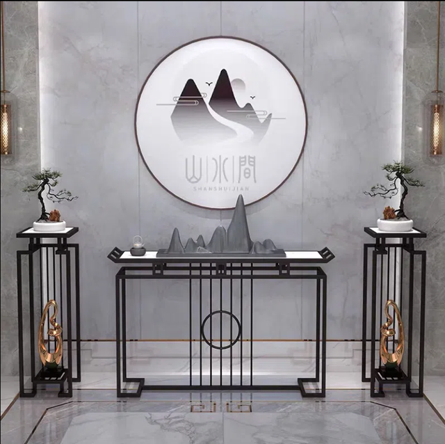 Premium Sintered Stone Marble Console Table Home Bar Coffee Table Sofa Back Corridor Entrance Porch Table Set