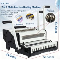 Machine à relier les livres à spirale professionnelle WW2500A 2:1 3:1, machine à perforer et à relier le papier, relieuse à spirale
