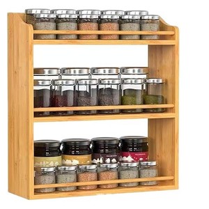 Wooden <b>Spice</b> Rack 3 Tier Multi Layer Kitchen Storage For Condiments <b>Jars</b> Countertop Organizing - Product Image 5