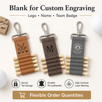 Porte-t-shirts de golf en cuir PU personnalisable avec 5 t-shirts en bois et étiquette de sac en similicuir Cadeaux de fantaisie avec logo ou design acceptable