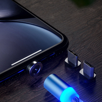 Cable de luz LED para cargador de teléfono móvil, Cable de carga rápida 3A, Micro USB brillante para Samsung y iPhone