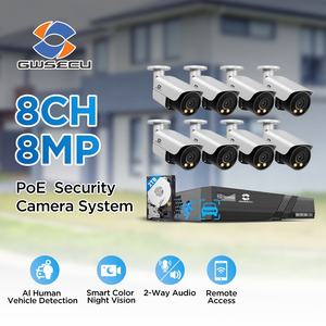 8 채널 8X 8MP PoE IP 불릿 카메라 시스템 4K 8CH NVR 2TB HDD 양방향 오디오 컬러 야간 투시경 AI 사람들 차량 감지 - Product Image 2