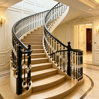 Balustres d'escalier de style minimaliste de luxe, type boule de cristal, garde-corps d'escalier, poteaux d'escalier, balustres métalliques pour la villa
