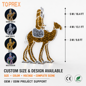 TOPREX Luz LED 3D con Motivo de Reyes Magos en Camello para Escena de Natividad, Gran Decoración Comercial de Grado Exterior para Plaza Navideña - Product Image 3