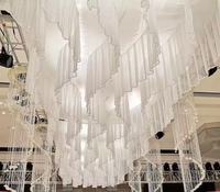 Rideaux en gaze de tissu personnalisés et réalistes, durables, pour la décoration de plafond de mariage, d'événements et de fêtes