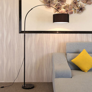 Lampe sur pied moderne pour la décoration de la <span class=keywords><strong>maison</strong></span>, réglable, base E27, en tissu et en fer, lampe sur pied LED en arc pour le salon - Product Image 5