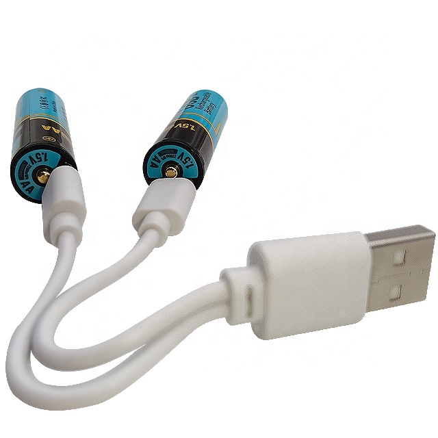 2024 Best Seller USB-C Charging Cells 1.5V Rechargeable AA 2200mWh Li-ion AAA Battery for Toys Cylindrical Cell 13400 With Cable