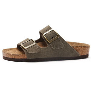 Sandalias Planas Casuales de Corcho Milano con Doble Correa Ajustable y Hebilla, Estilo Berk, Color Azul PU, para Hombre, Marca Boken Arizonas - Product Image 1