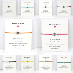 Bracelets d'amitié en cire colorée tressée à la main en gros Bracelets femmes hommes carte <span class=keywords><strong>de</strong></span> souhaits série marine Bracelet tortue <span class=keywords><strong>de</strong></span> mer en argent - Product Image 2