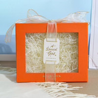 Boîte cadeau en papier pour parfum avec couvercle et base, motif nœud papillon, petite fenêtre transparente, pour cadeaux de mariage (femme et homme) avec fenêtre en PVC transparent