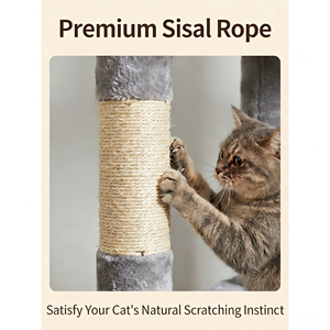 OEM/ODM XXL extra large 	 <span class=keywords><strong>Arbre</strong></span> à <span class=keywords><strong>chat</strong></span> de luxe moderne haut de gamme en bois intégré <span class=keywords><strong>avec</strong></span> tour d'escalade et <span class=keywords><strong>poteau</strong></span> à gratter pour chats d'intérieur - Product Image 2