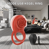 Anneau d'exercice de Kegel en silicone rechargeable par USB à 8 modes, masseur pelvien avec télécommande sans fil pour la santé de la prostate masculine