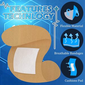 Không thấm nước PE Vật liệu Viện trợ đầu tiên an toàn băng vết thương thạch cao băng-aids với vải dính băng - Product Image 3