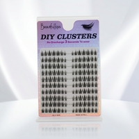 Cils artificiels faits main Sun Flower Trilogy, effet naturel, pour débutants, en poils synthétiques, 10 rangées