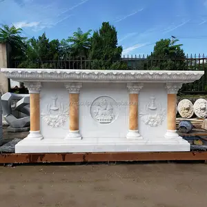 Natural Stone Carvongs And Sculptures Custom Made Modern Marble Church Holy Altar Pulpit