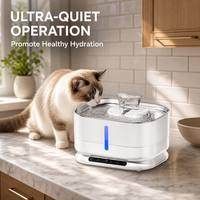 Fontaine à eau pour animaux de compagnie ChongxinIOT de qualité alimentaire 3,5 L SUS304 LED 8000 mAh ultra silencieuse avec filtration automatique pour plusieurs animaux