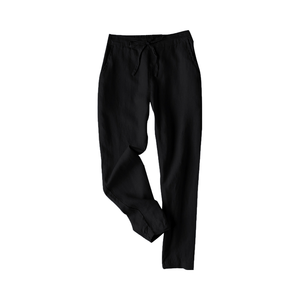 Vêtements pour femmes Ohsisa, nouvelle collection 2025, pantalon long décontracté en coton et lin, avec cordon de serrage à la cheville, pour femmes - Product Image 2