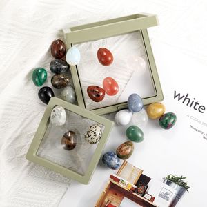 Kristall-Ei mit Halbedelsteinen Natürlicher Rosenquarz und <span class=keywords><strong>Amethyst</strong></span> Gemischtes Kristallstein-Ei Handgefertigtes Dekorationsstück - Product Image 3