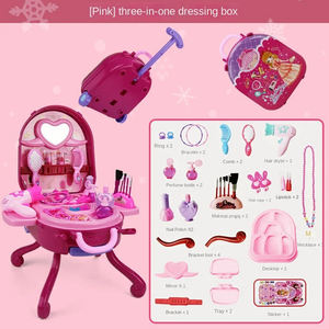Ensemble de <span class=keywords><strong>maquillage</strong></span> pour enfants 3 en 1, cosmétiques pour filles, cosplay, coiffeuse princesse, rouge à lèvres, jouet de simulation, valise jouet, cadeau d'anniversaire - Product Image 4