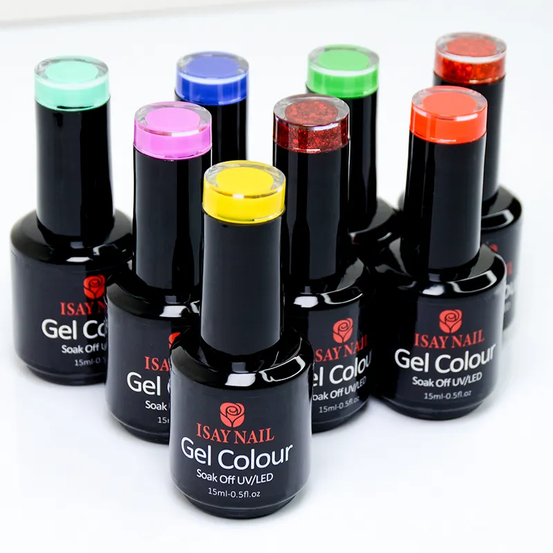 Venta al por mayor de productos de uñas de fábrica OEM 7,5 ml 10ml 12ml 15ml UV gel polaco color de etiqueta privada para el arte de uñas
