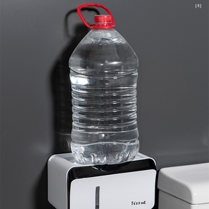 Caja de pañuelos montada en la pared multifuncional moderna, estante de almacenamiento para inodoro, accesorio de baño impermeable de moda creativa hecho de plástico - Product Image 5