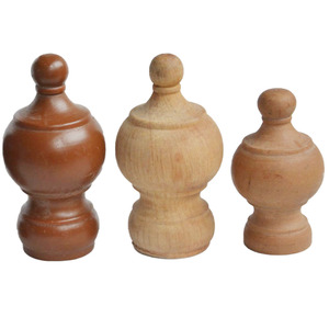 Wood Endcap <strong>Finials</strong> for <strong>Curtain</strong> Poles 19MM 28MM 35MM Wooden <strong>Curtain</strong> Rod Accessories Head <strong>Finials</strong> - Product Image 1