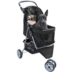 गुणवत्ता लक्जरी 3 पहिया छोटे पालतू स्टूलर फोल्डेबल डबल लेयर कुत्ते बिल्ली ट्रॉली को ऑक्शफोर्ड और एल्यूमीनियम सामग्री के साथ - Product Image 2