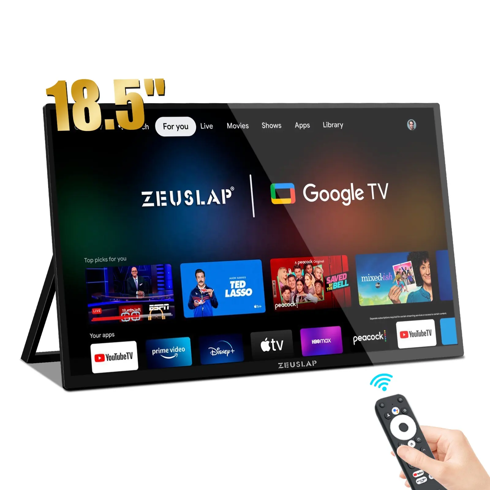 ZEUSLAP 18.5 "Smart Portable Monitor Z18TV PRO mit Google TV-Touchscreen-Display für Mini-PC Laptop-Telefon Xbox PS4 PS5-Switch