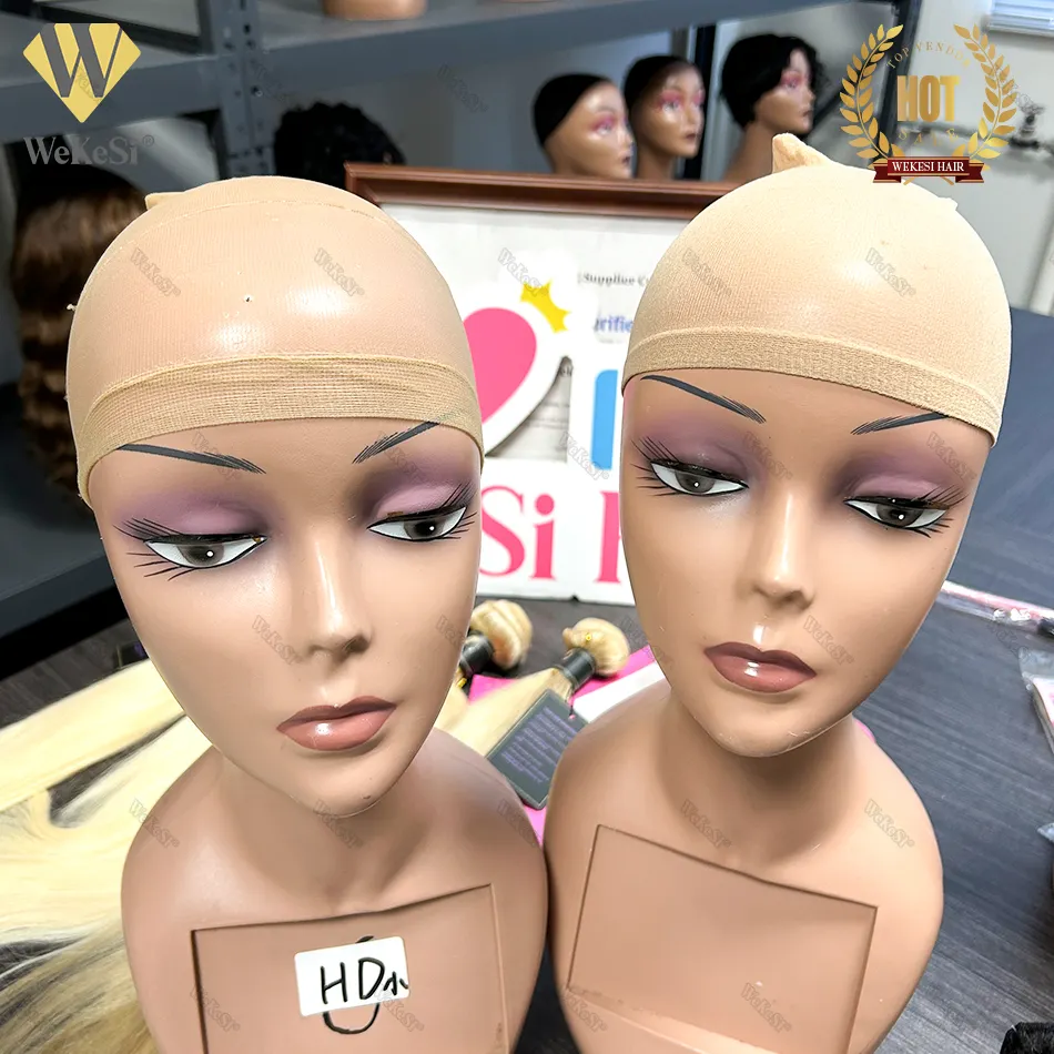 Private Label 2pcs in 1 bag Free Size Strong Elastic HD Lace Cap Ultra Thin Invisible Sheer Nylon Wig Caps