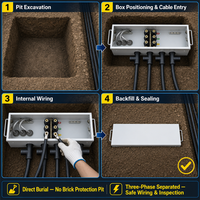 Répartiteur de câble souterrain MV/HV toroïdal en forme de bobine Enroulement triphasé en aluminium/cuivre Distribution de câble compacte légère