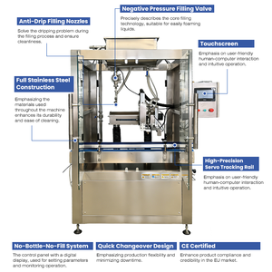 Máquina Automática de Llenado de Alcohol con Presión Negativa y Anti-Goteo para Ron Captain Morgan, Champán Dom Pérignon, Cognac Hennessy - Product Image 4
