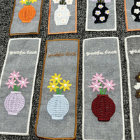 Applique brodée en organza motif fleur, patch en maille pour vases, marque-page créatif pour vêtements, sacs, accessoires de confection DIY, personnalisable