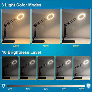 8X LED Clip Table Lampe De Bureau Moderne Poignée Pliante Sans Fil <span class=keywords><strong>Loupe</strong></span> pour Ongles Réparation Beauté Outil Lire Lumière - Product Image 3