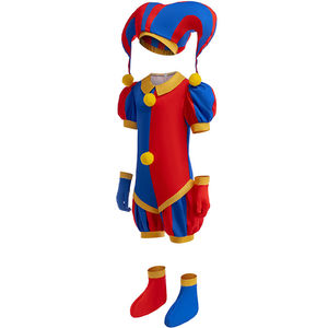HIPPO KIDS Nuevo Mono Infantil de Cosplay, Traje de Payaso de Circo Mágico con Números, Disfraz de <span class=keywords><strong>Dibujos</strong></span> Animados Pomni - Product Image 2
