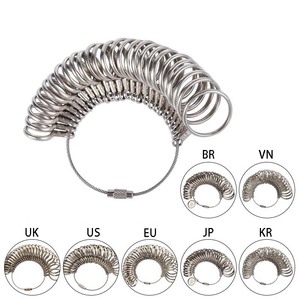 Strapazierfähiger Ringgrößenmesser aus Zinklegierung für US/UK/HK/EU/JP/KR, Schmuck-Messwerkzeug, Ringgrößen-Anpasser - Product Image 2