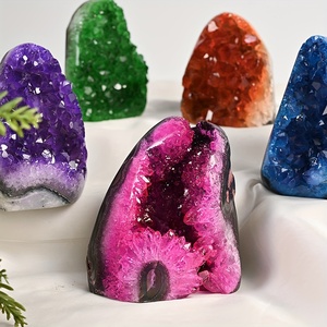 Top Quality Miner Rock Jewelry Making Supplies Healing Crystal Amethyst Blue Citrine Rose Crystal Geode Cluster for Decoration