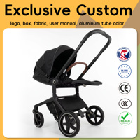 Poussette Bébé Ultra Stable Luxe 3-en-1, Cadre en Alliage d'Aluminium de Qualité Aéronautique, Tissu Oxford 600D, Pliage Bidirectionnel à Un Bouton, UPF50+
